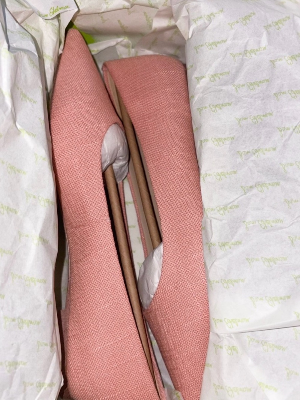 Sam Edelman Wanda Pointed Toe Flat Canyon Clay Linen Sz 7.5 New In Box - Picture 2 of 7